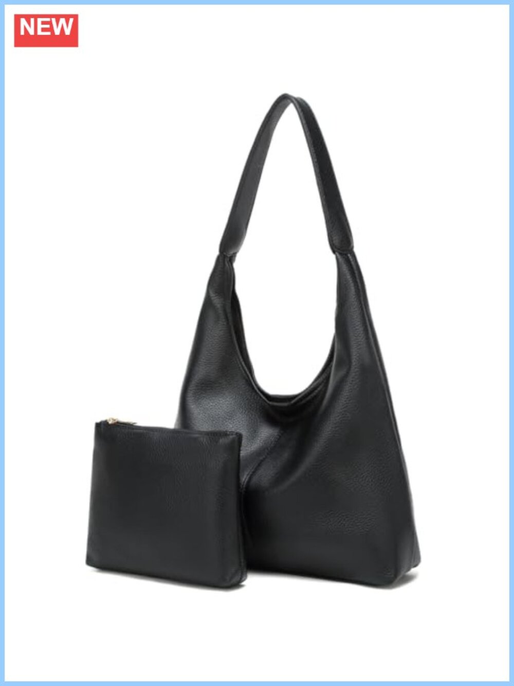 Soft PU Leather Hobo Shoulder Bag Slouchy Tote Purse for Work Travel